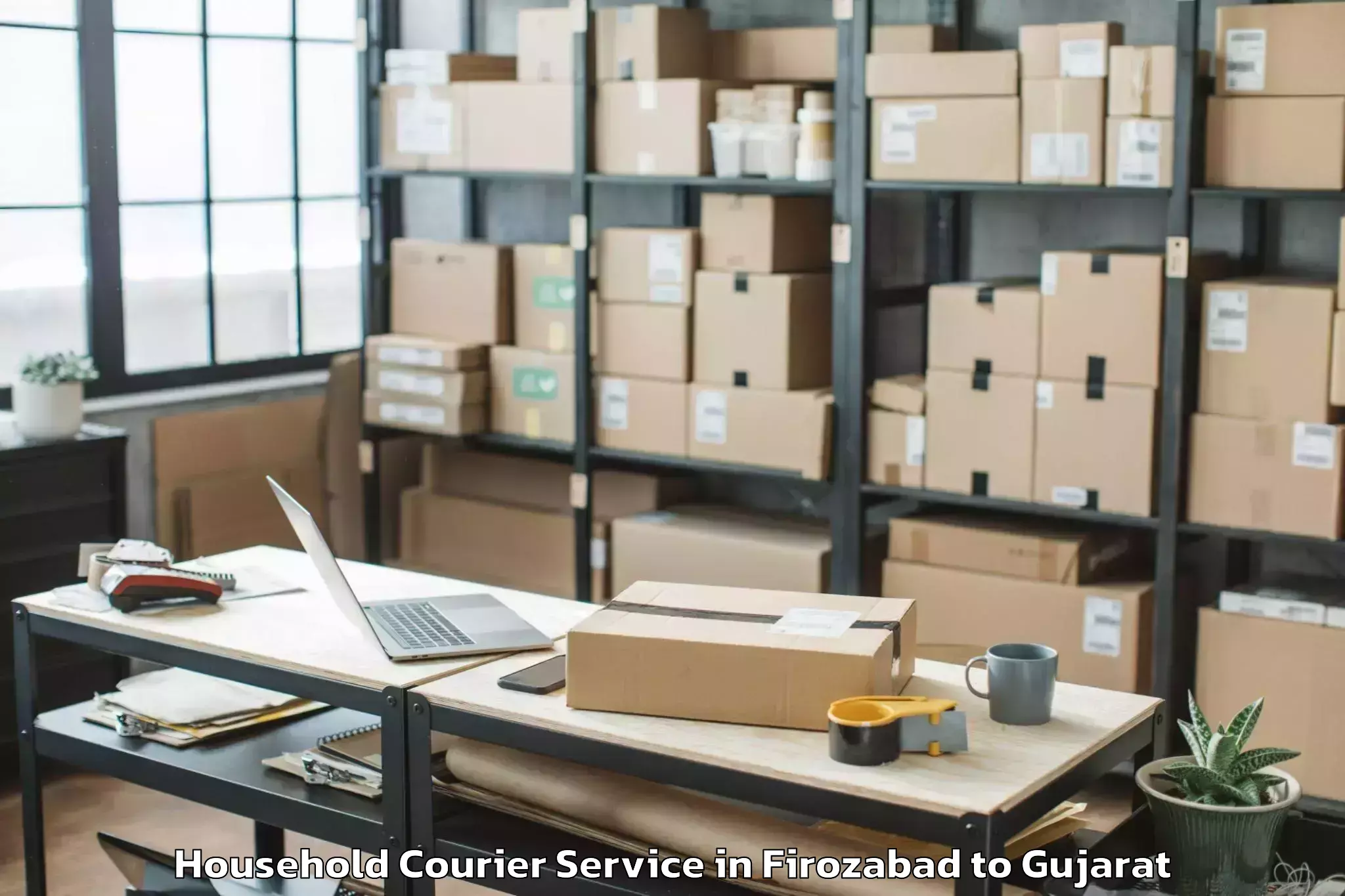 Easy Firozabad to Surat Household Courier Booking